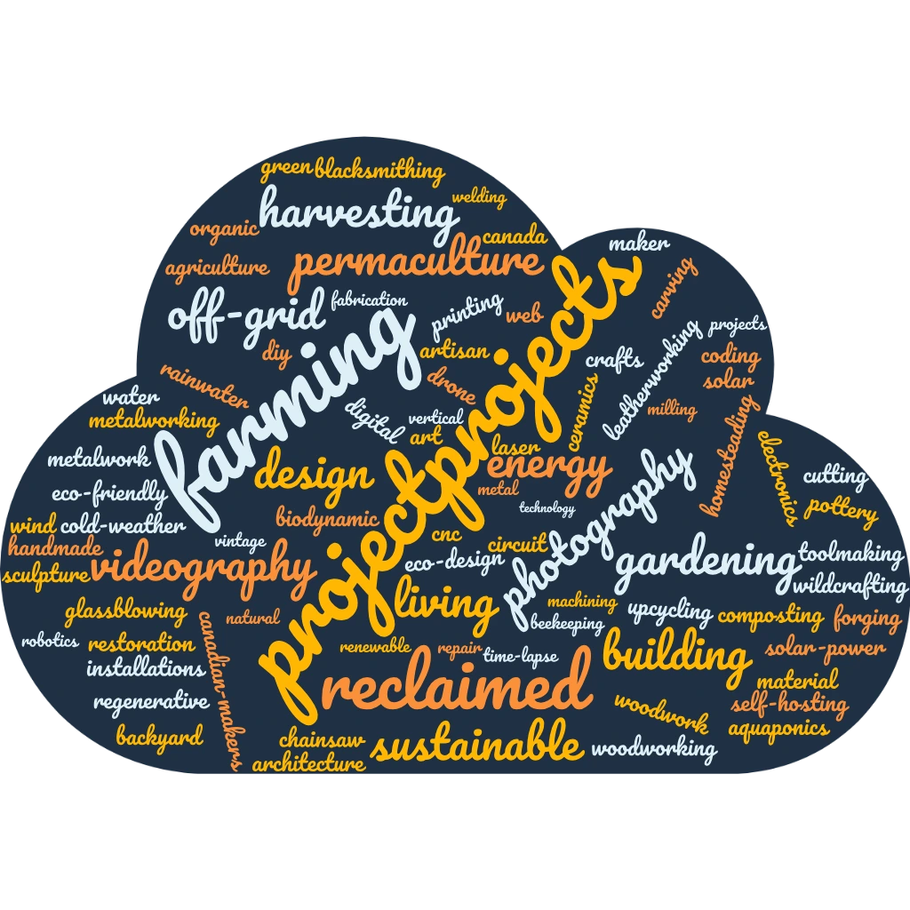A Word Cloud filled with topics projectProjects is interested in